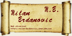 Milan Brdanović vizit kartica